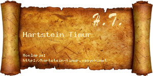 Hartstein Timur névjegykártya